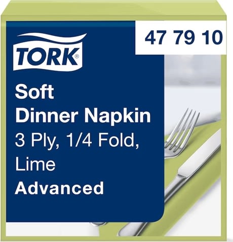 Tork Middagsserviet, 3-lag, Lime, 100 stk.