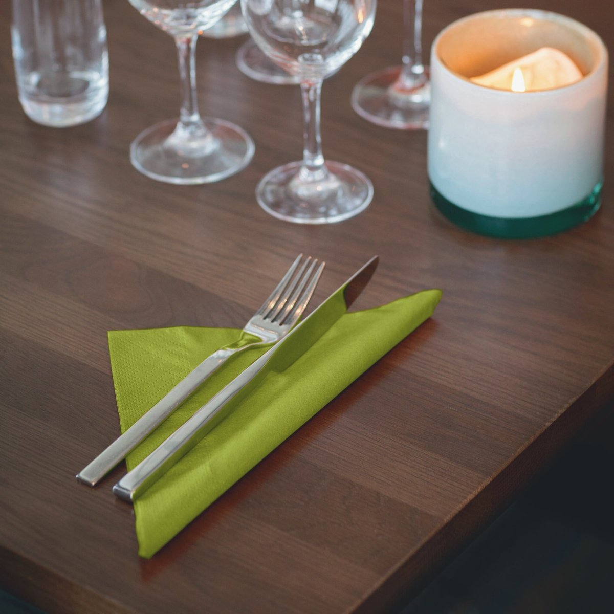 Tork Middagsserviet, 3-lag, Lime, 100 stk.