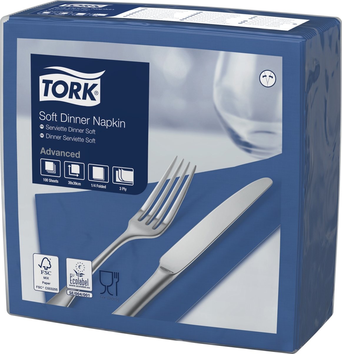 Tork Middagsserviet, 3-lag, Mørkeblå, 100 stk.