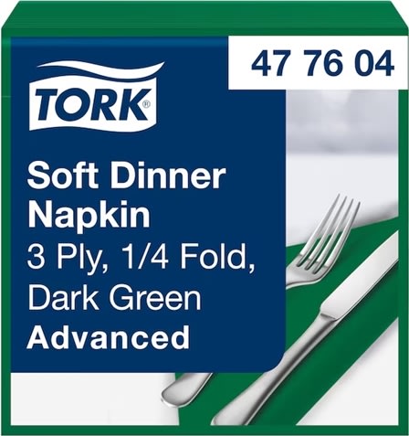 Tork Middagsserviet, 3-lag, Mørkegrøn, 100 stk.