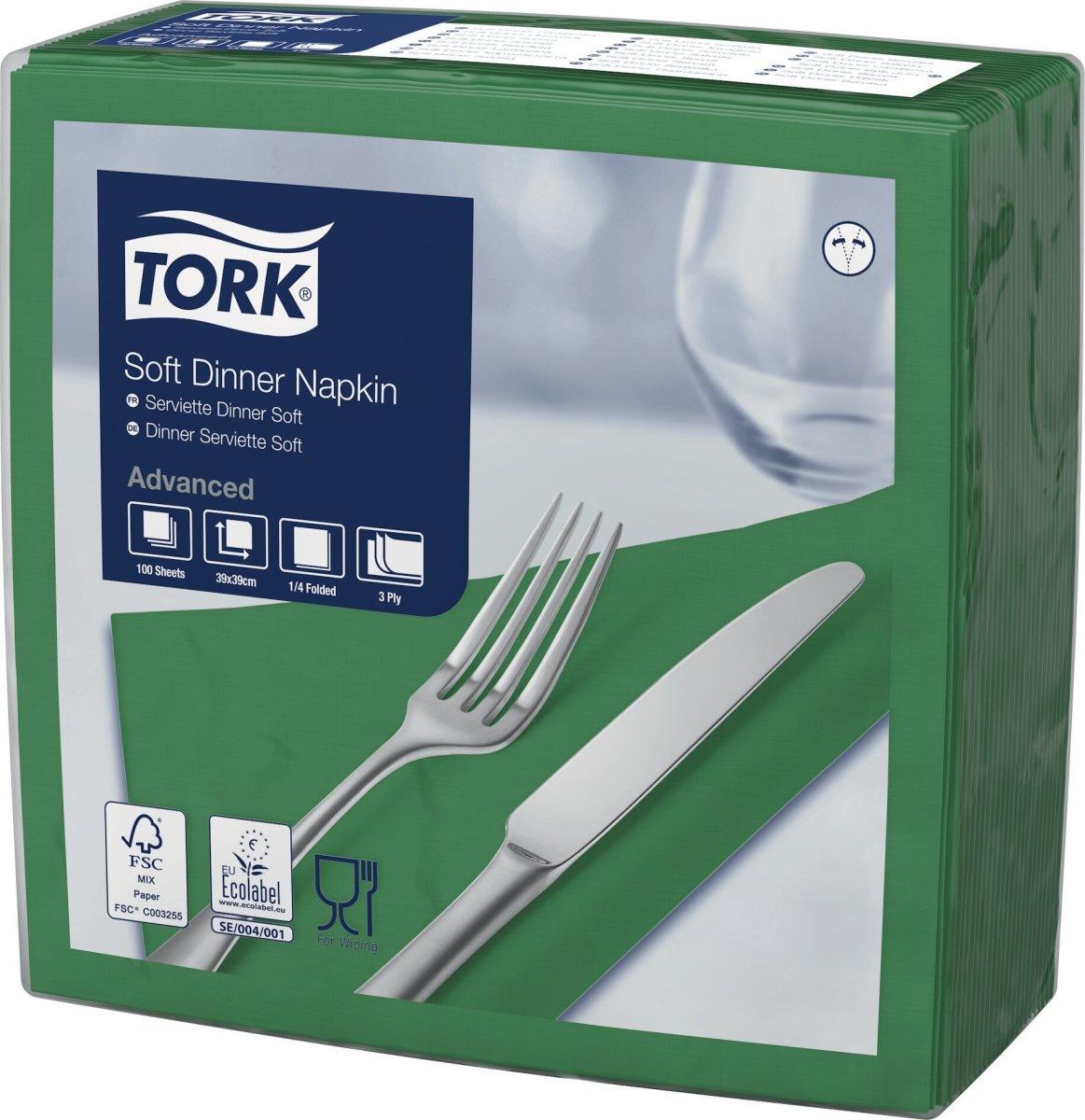 Tork Middagsserviet, 3-lag, Mørkegrøn, 100 stk.