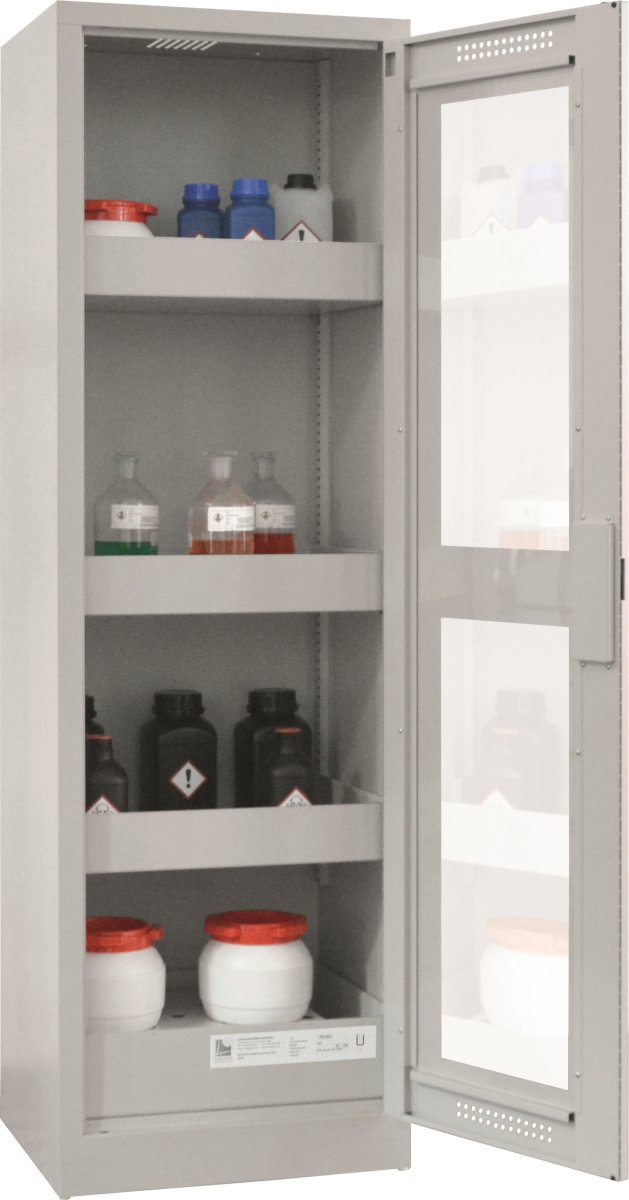 Kemiskab m/vindue til giftig kemi, 600x500x1950mm