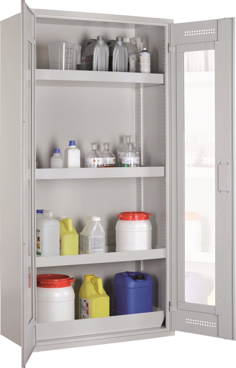 Kemiskab m/vindue til giftig kemi, 950x500x1950mm