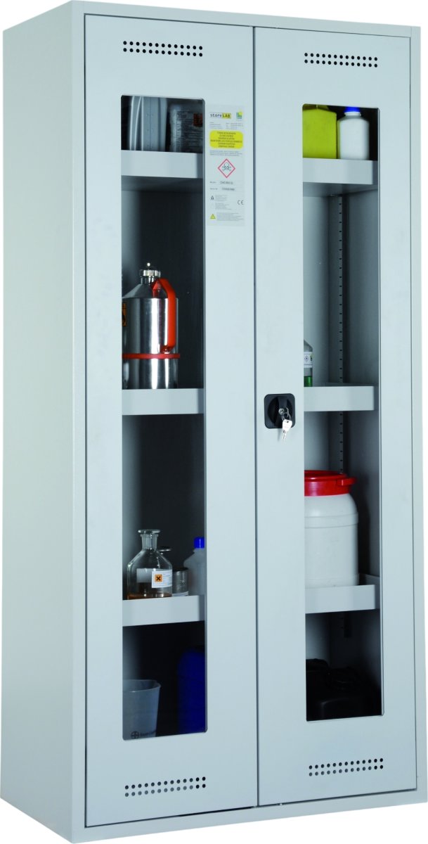 Kemiskab m/vindue til giftig kemi, 950x500x1950mm