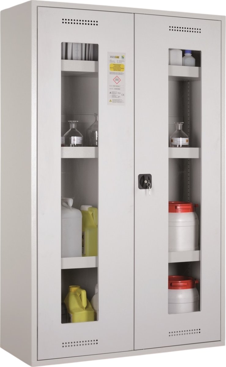 Kemiskab m/vindue til giftig kemi, 1200x500x1950mm
