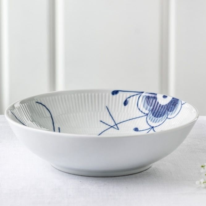 Royal Copenhagen Blå Mega Riflet Skål 110cl Ø21 cm