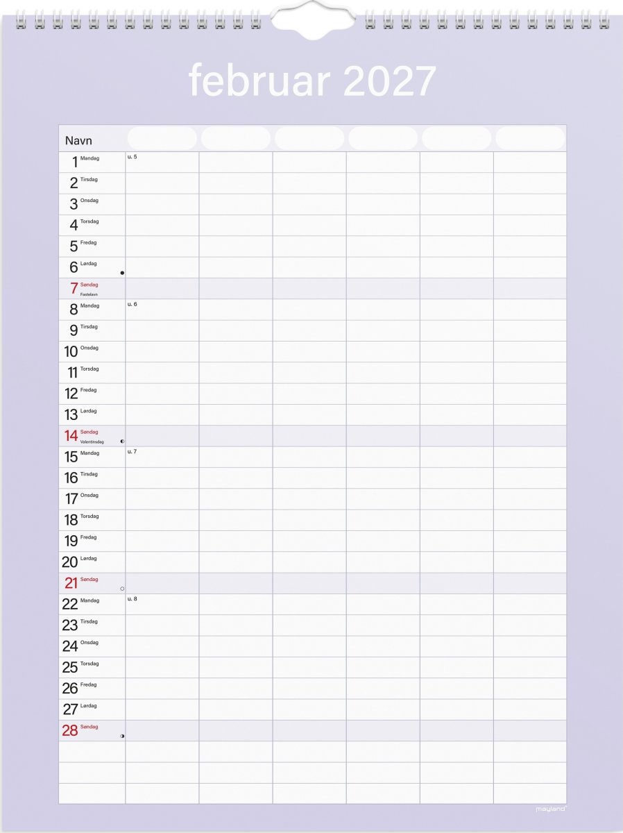 Mayland 26/27 Vægkalender, Simply