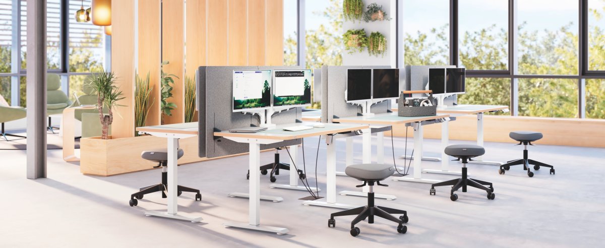 Leitz Ergo sidde-/ståbord 120x70 cm, hvid