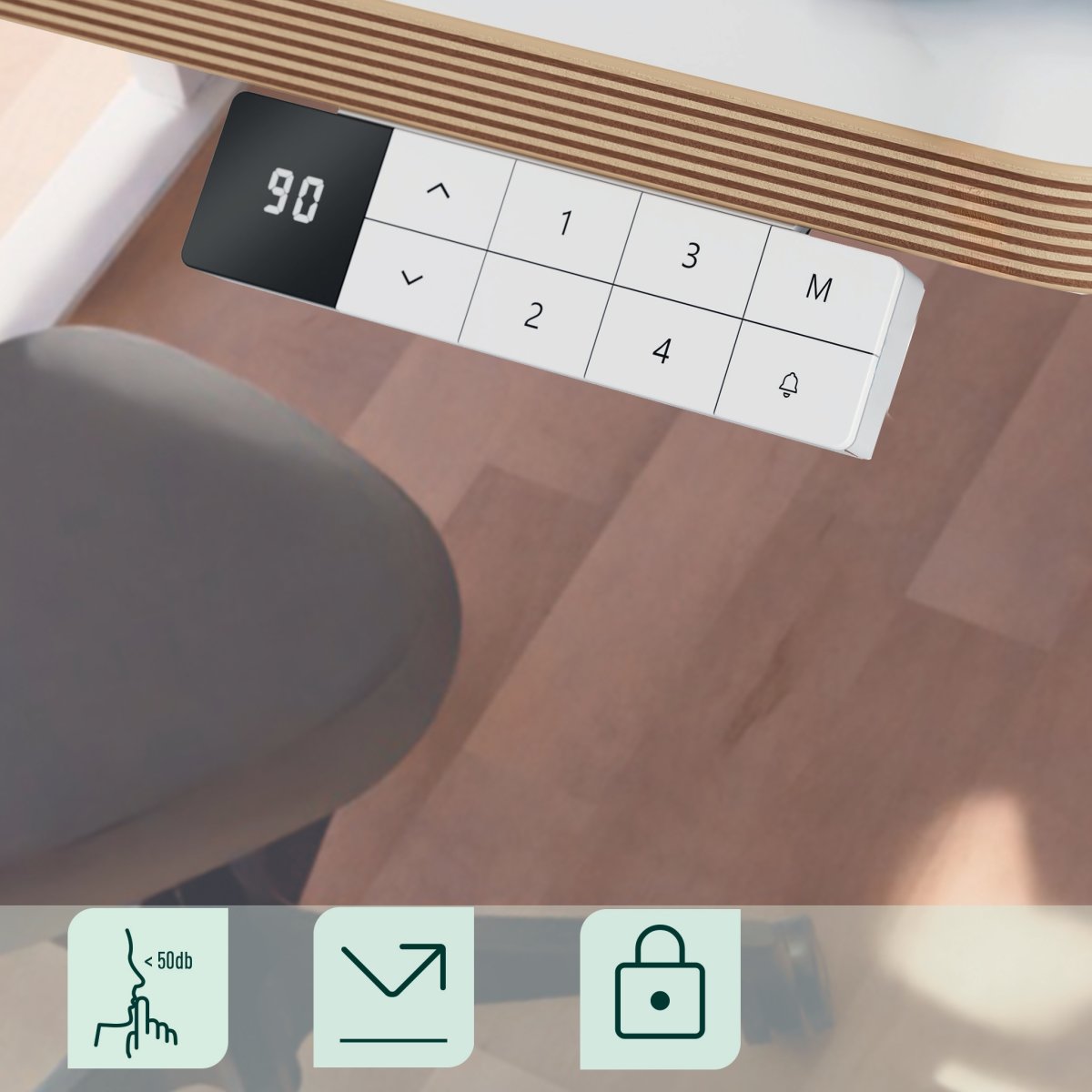 Leitz Ergo sidde-/ståbord 120x70 cm, hvid