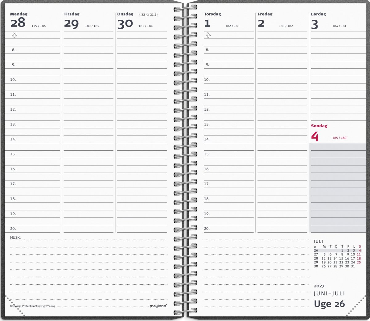 Mayland 26/27 Lærerkalender Lille, sort
