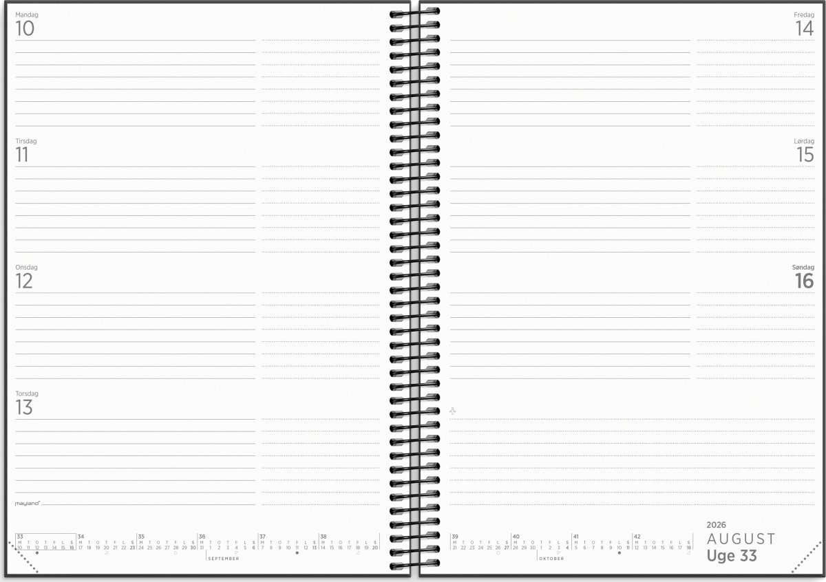 Mayland 26/27 Kalender, Organizer & Notes, sort