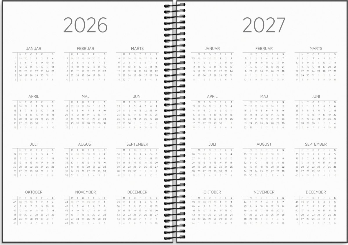 Mayland 26/27 Kalender, Organizer & Notes, sort