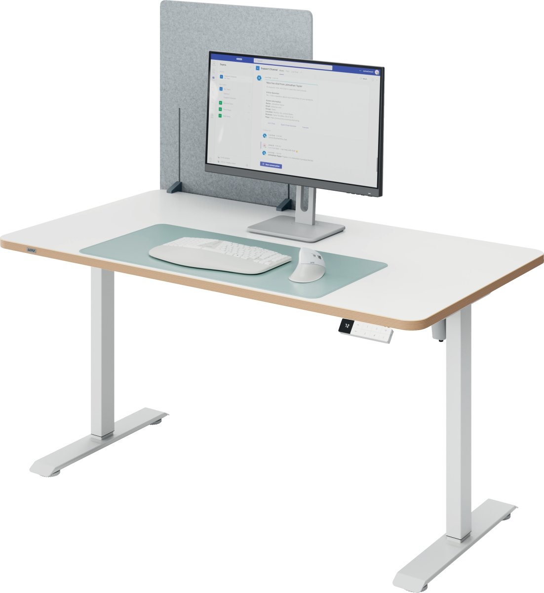 Leitz bordskærmvæg højdejust. 60x70cm, grå