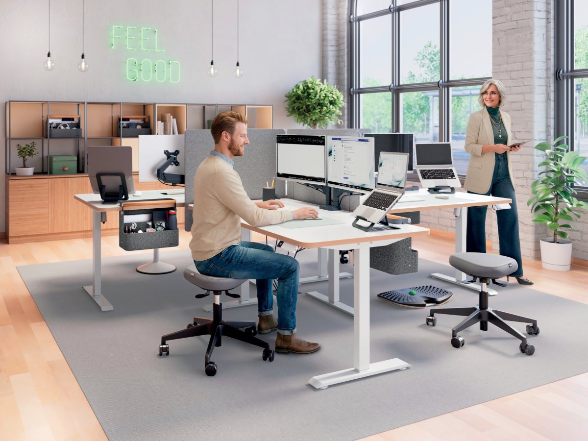 Leitz bordskærmvæg højdejust. 70x80cm, grå