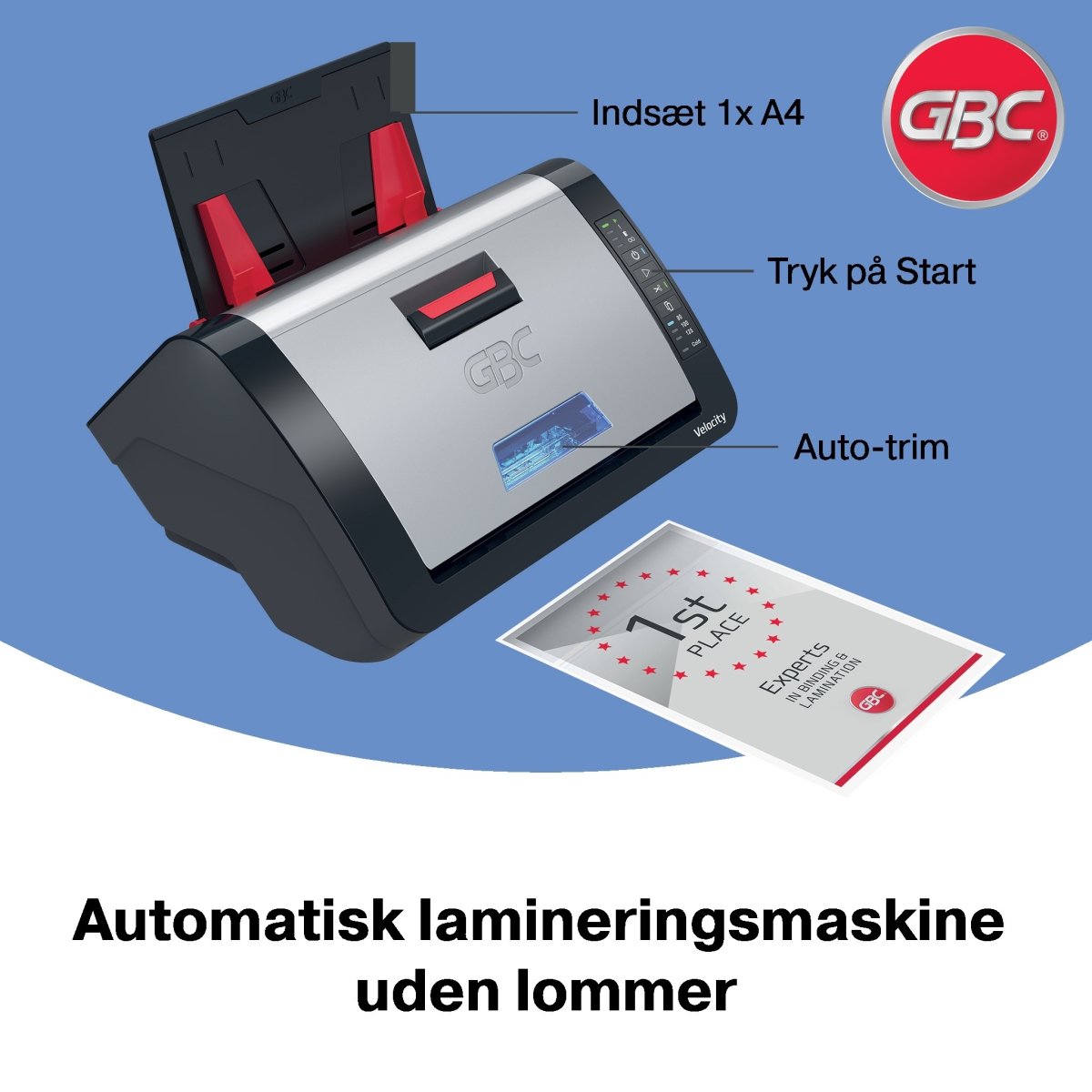 GBC Lamineringsmaskine Velocity-A4 semi-auto