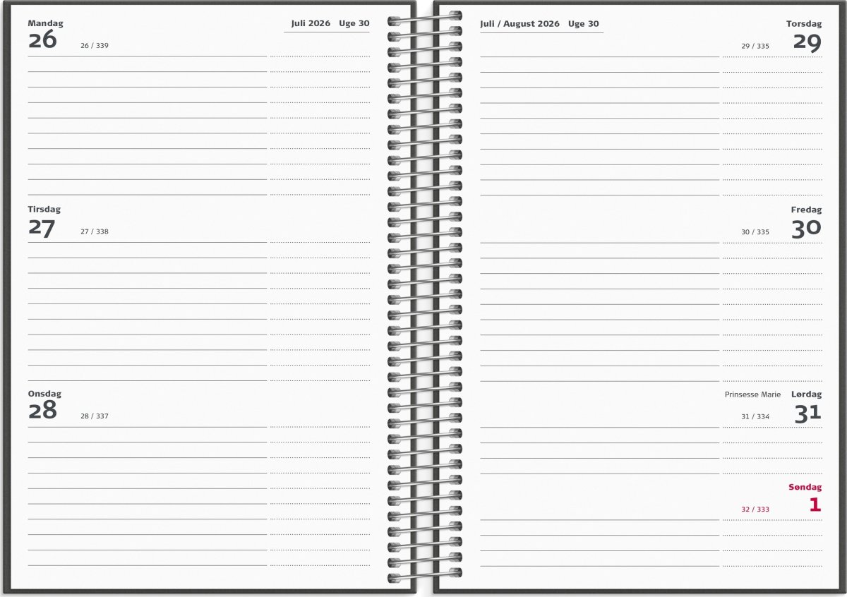 Mayland 26/27 Kalender, Studie Stor, uge