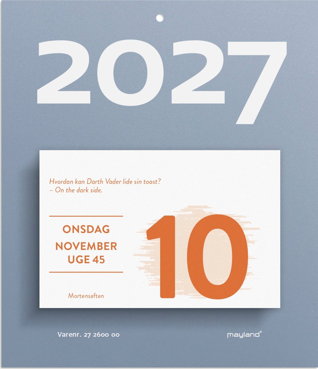 Mayland 2027 Afrivningskalender, humør