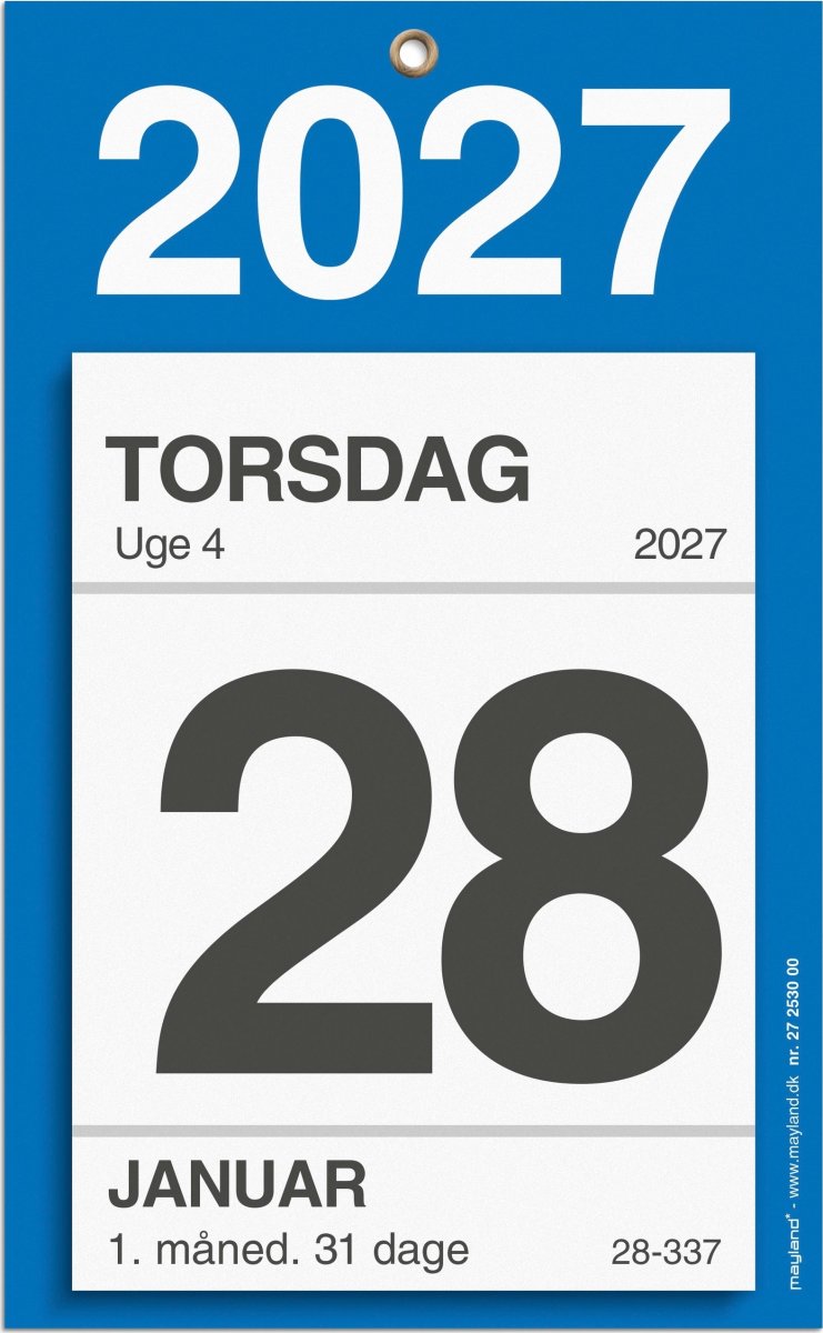 Mayland 2027 Afrivningskalender, kontor