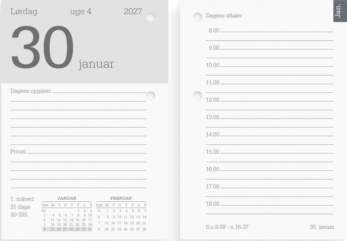Mayland 2027 Blokkalender refill