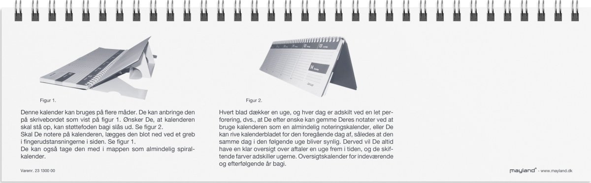 Mayland 2027 Bordkalender, Dag-Uge