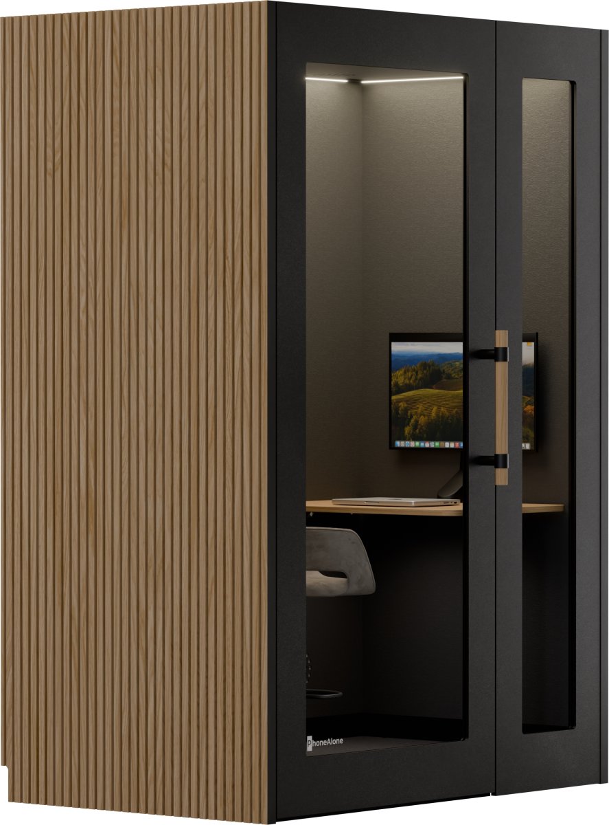 PhoneAlone Arbejdsboks, Sort/ Eg lameller