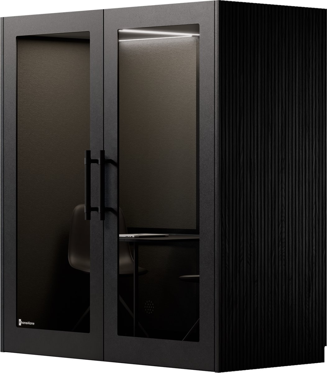 PhoneAlone Dobbeltboks, 2 pers. Sort/Sort lameller