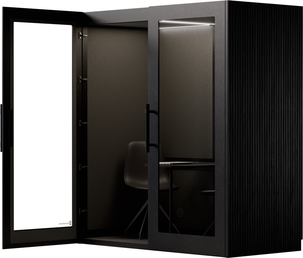 PhoneAlone Dobbeltboks, 2 pers. Sort/Sort lameller