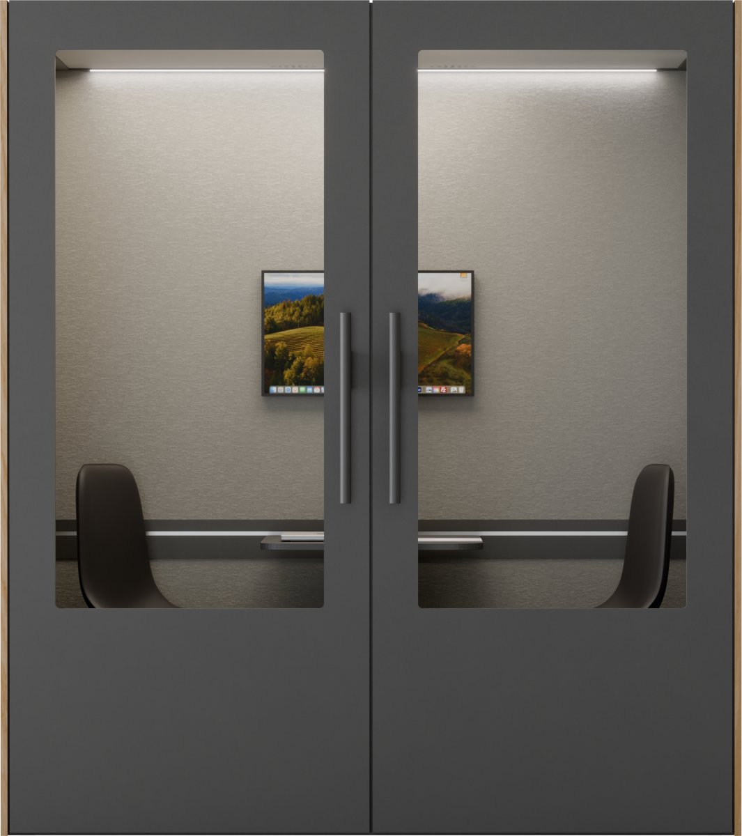 PhoneAlone Dobbeltboks, 2 pers., Grå/lys eg