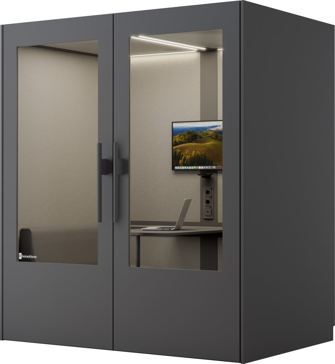 PhoneAlone Mødeboks, 4 pers., Grå