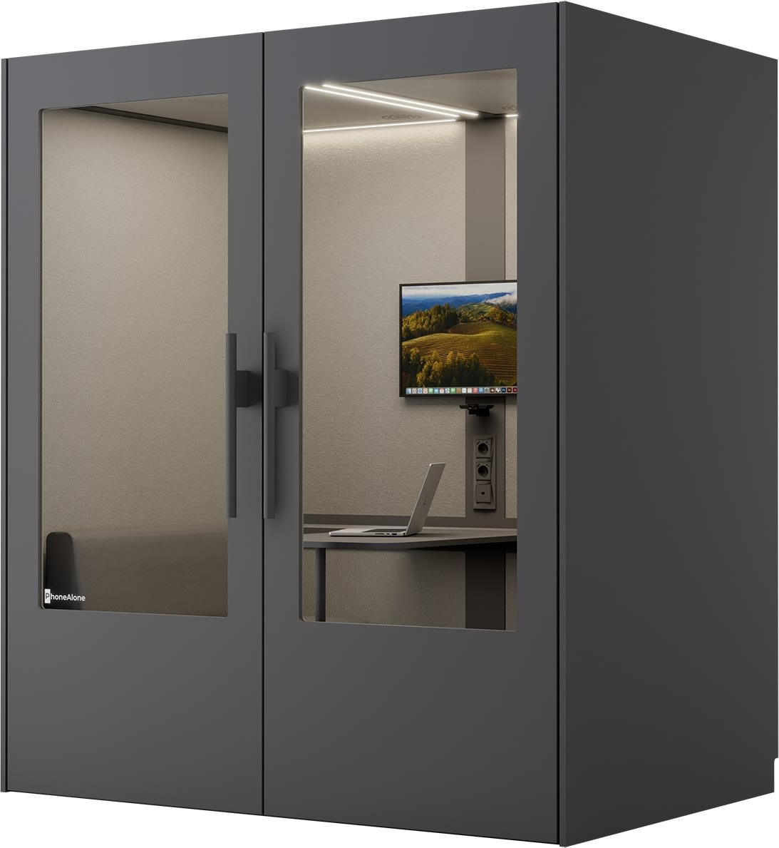 PhoneAlone Mødeboks, 4 pers., Grå
