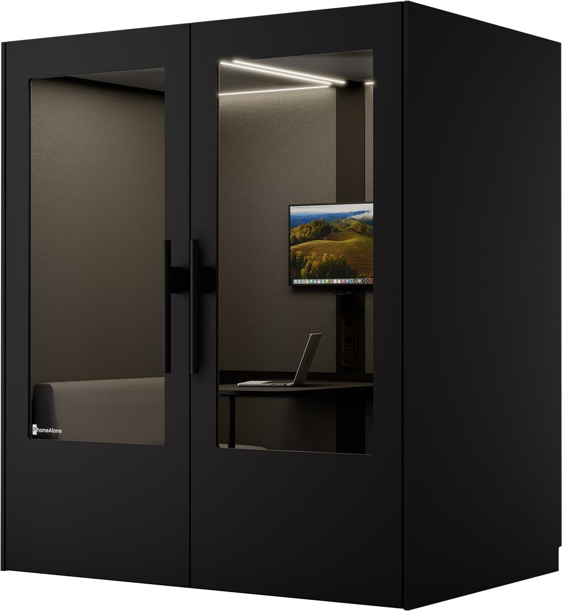 PhoneAlone Mødeboks, 4 pers., Sort