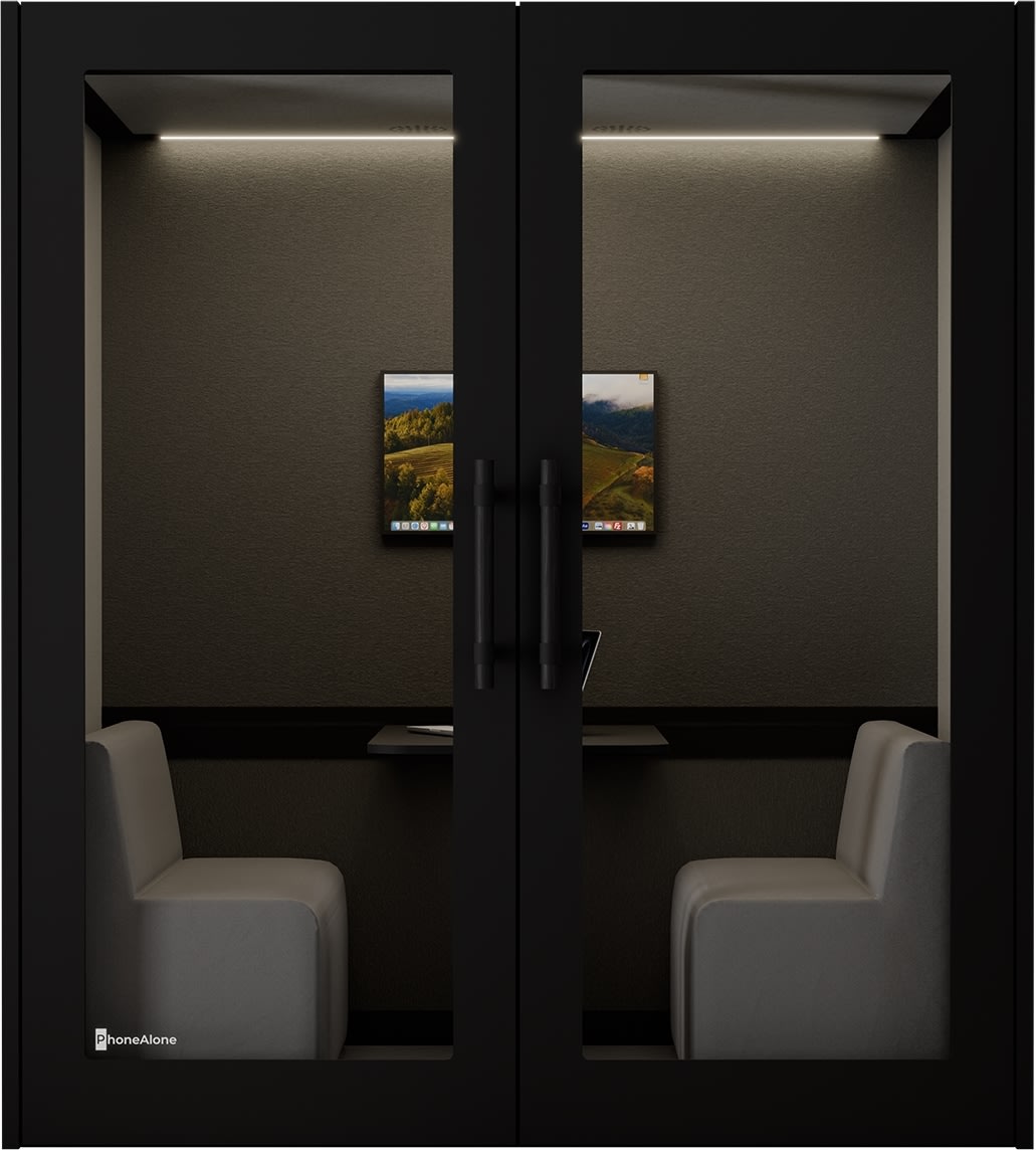 PhoneAlone Mødeboks, 4 pers., Sort/ Sorte lameller