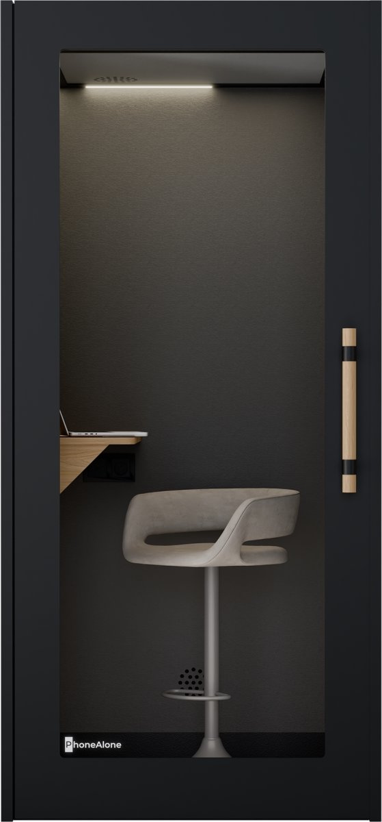 PhoneAlone Telefonboks, Sort/ Eg lameller