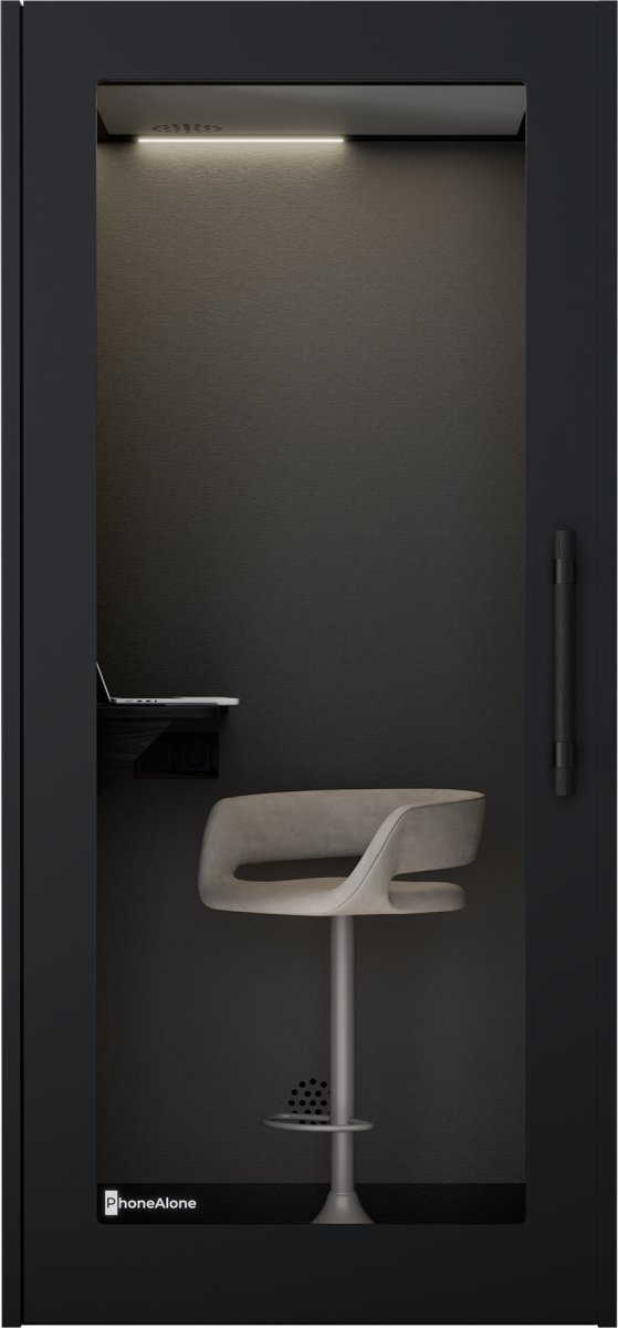 PhoneAlone Telefonboks, Sort/ Sorte lameller