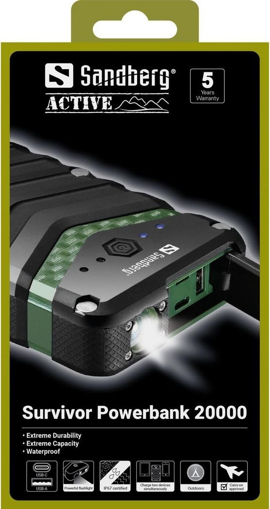 Sandberg Survivor Powerbank - 20000 mAh
