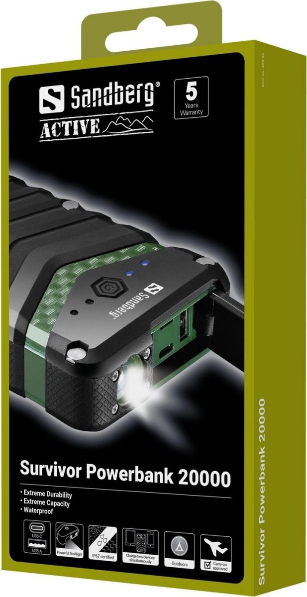 Sandberg Survivor Powerbank - 20000 mAh
