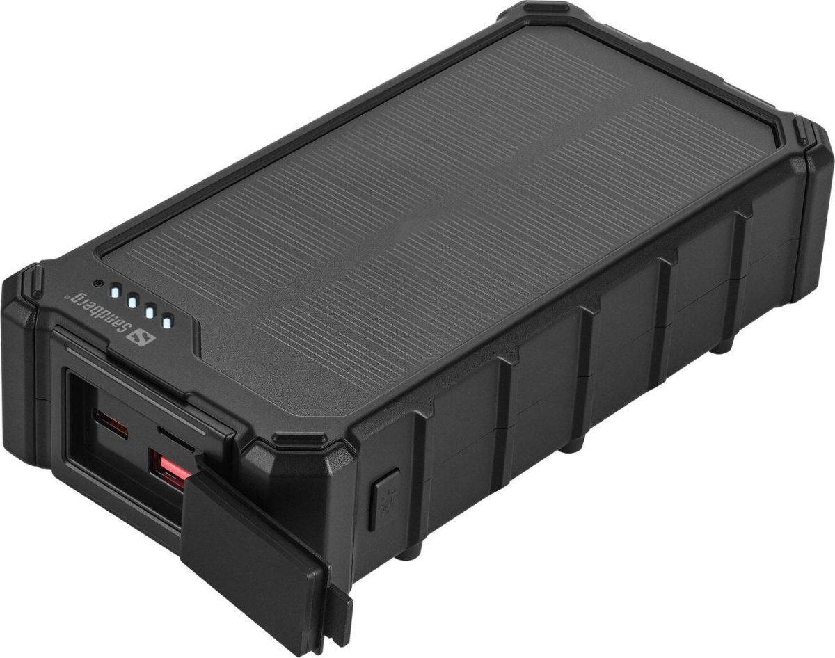 Sandberg Powerbank m. solcelle - CampLED 20000 mAh