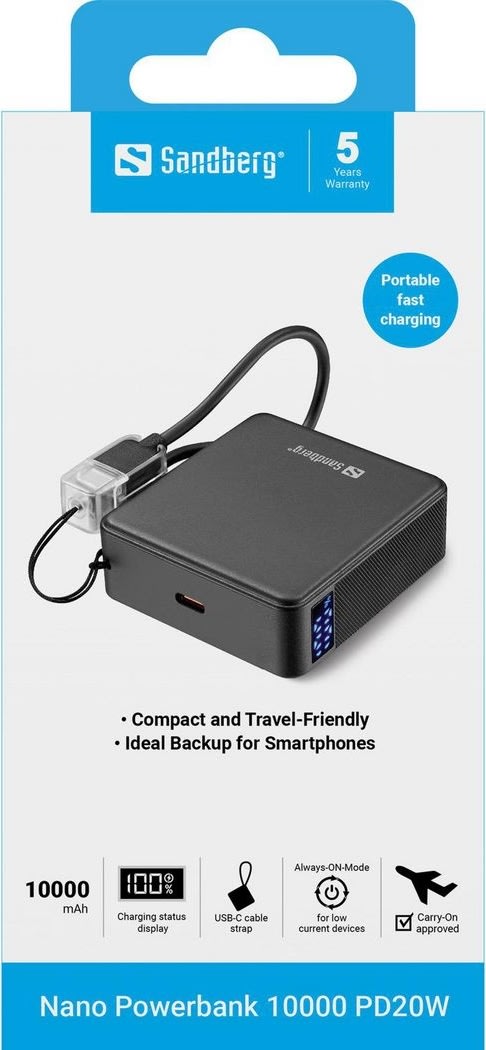 Sandberg Nano Powerbank 10000 mAh - PD20W