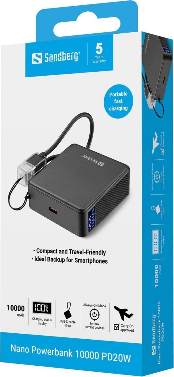 Sandberg Nano Powerbank 10000 mAh - PD20W