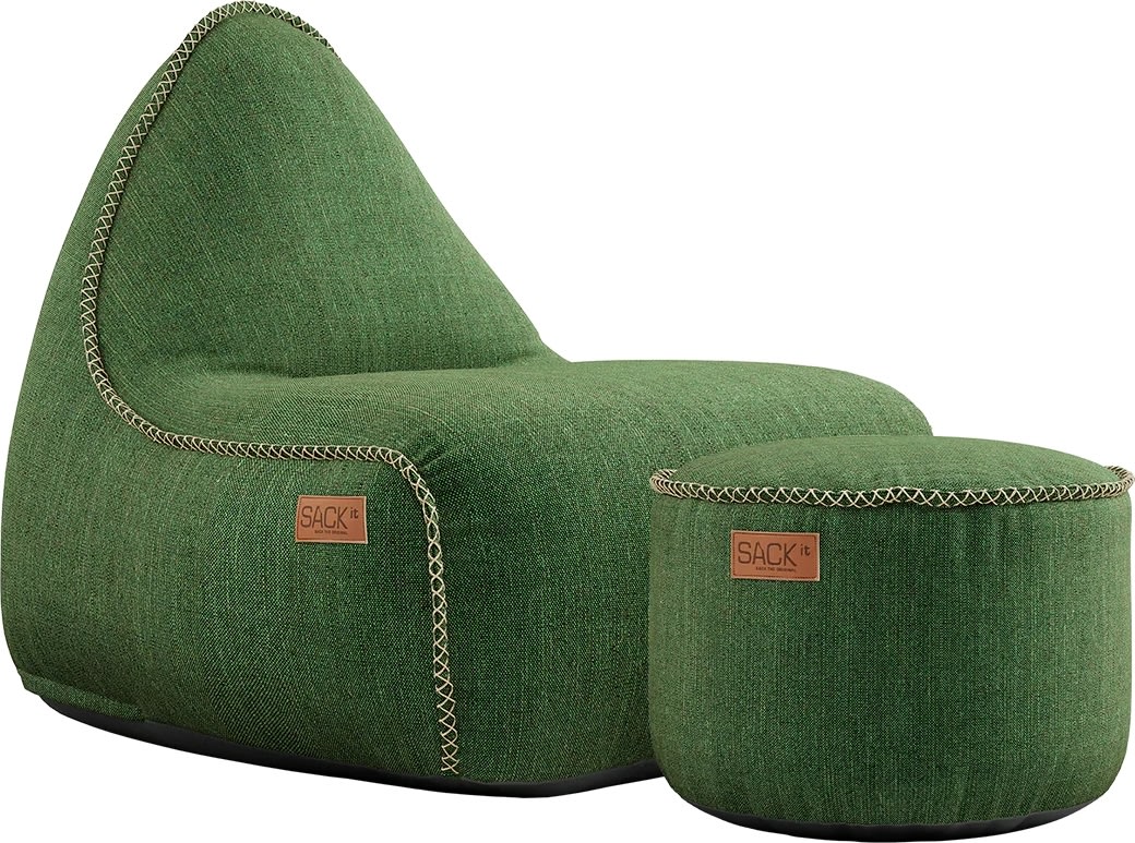 SACKit Cobana Lounge Chair + Pouf, cobana green