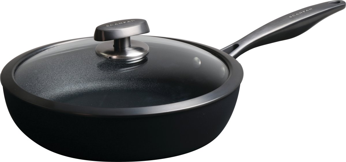 Scanpan Pro SB+ Sauterpande med glaslåg, 28 cm.
