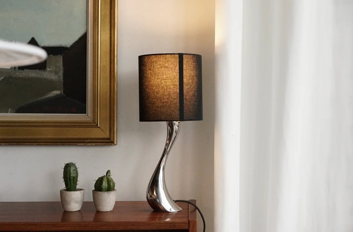 Georg Jensen Cobra Mini Lampe H40,5, sølv/sort