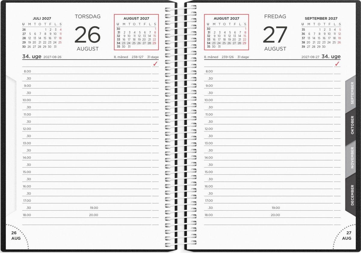 Mayland 2027 Dagkalender, sort