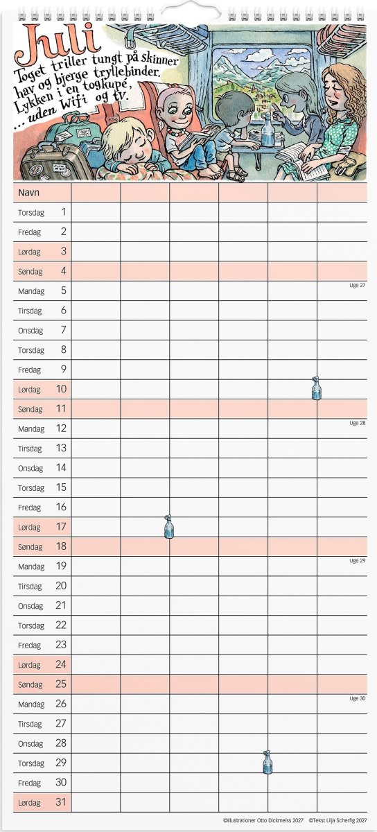 Mayland 2027 Familiekalender, 6 kol.