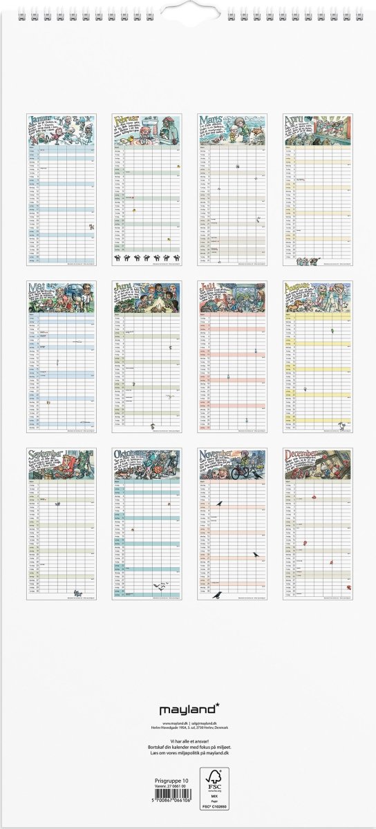 Mayland 2027 Familiekalender, 6 kol.