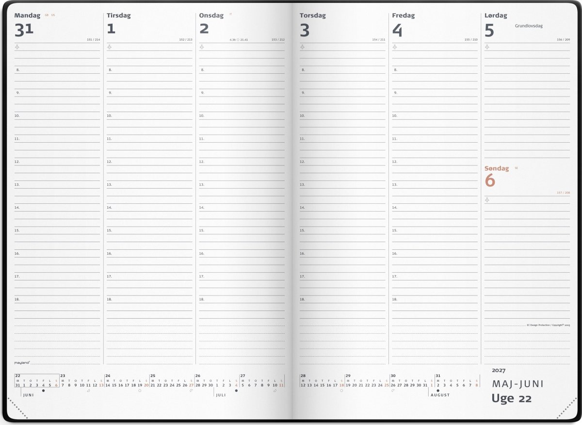 Mayland 2027 Kalender, City Diplomat, vinyl, sort