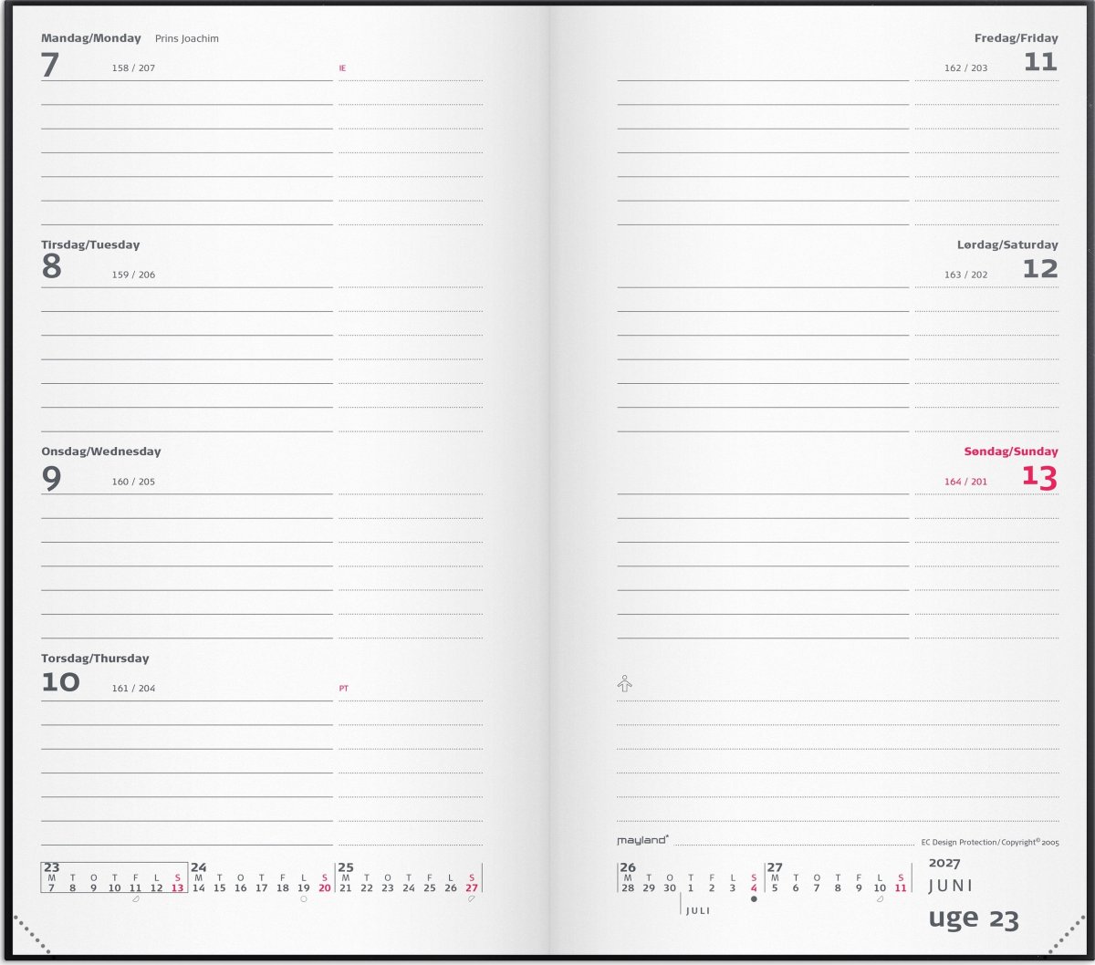 Mayland 2027 Kalender, City Week Planner, vinyl