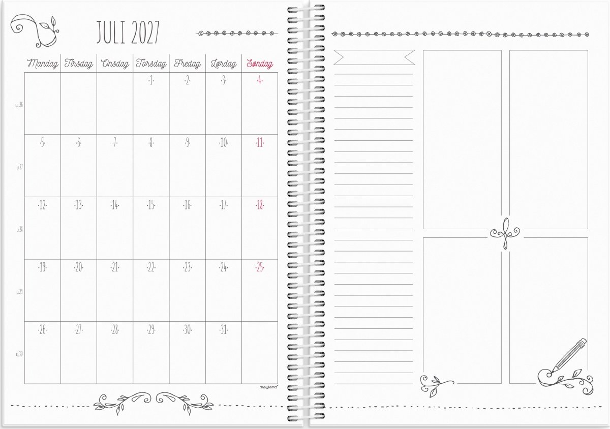 Mayland 2027 Kalender, Doodle 1