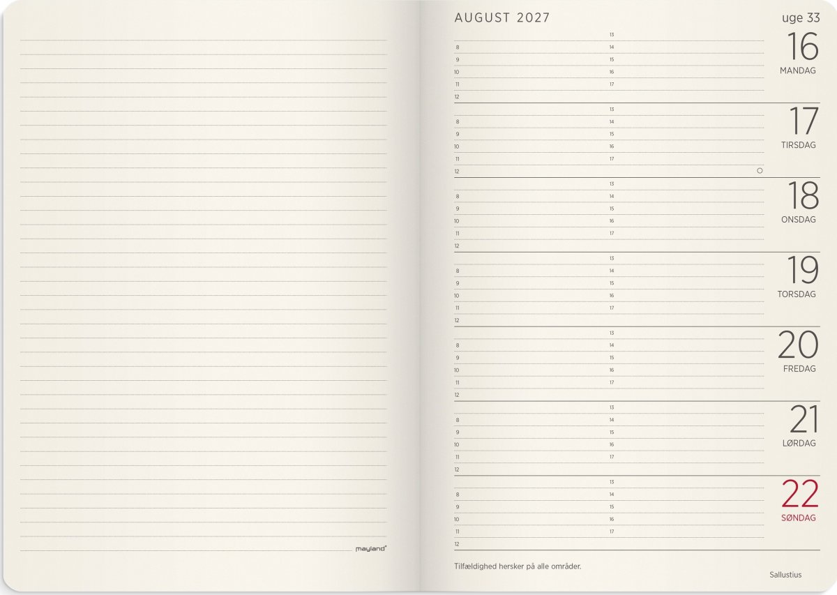 Mayland 2027 Kalender, Forma Deluxe A5, brun