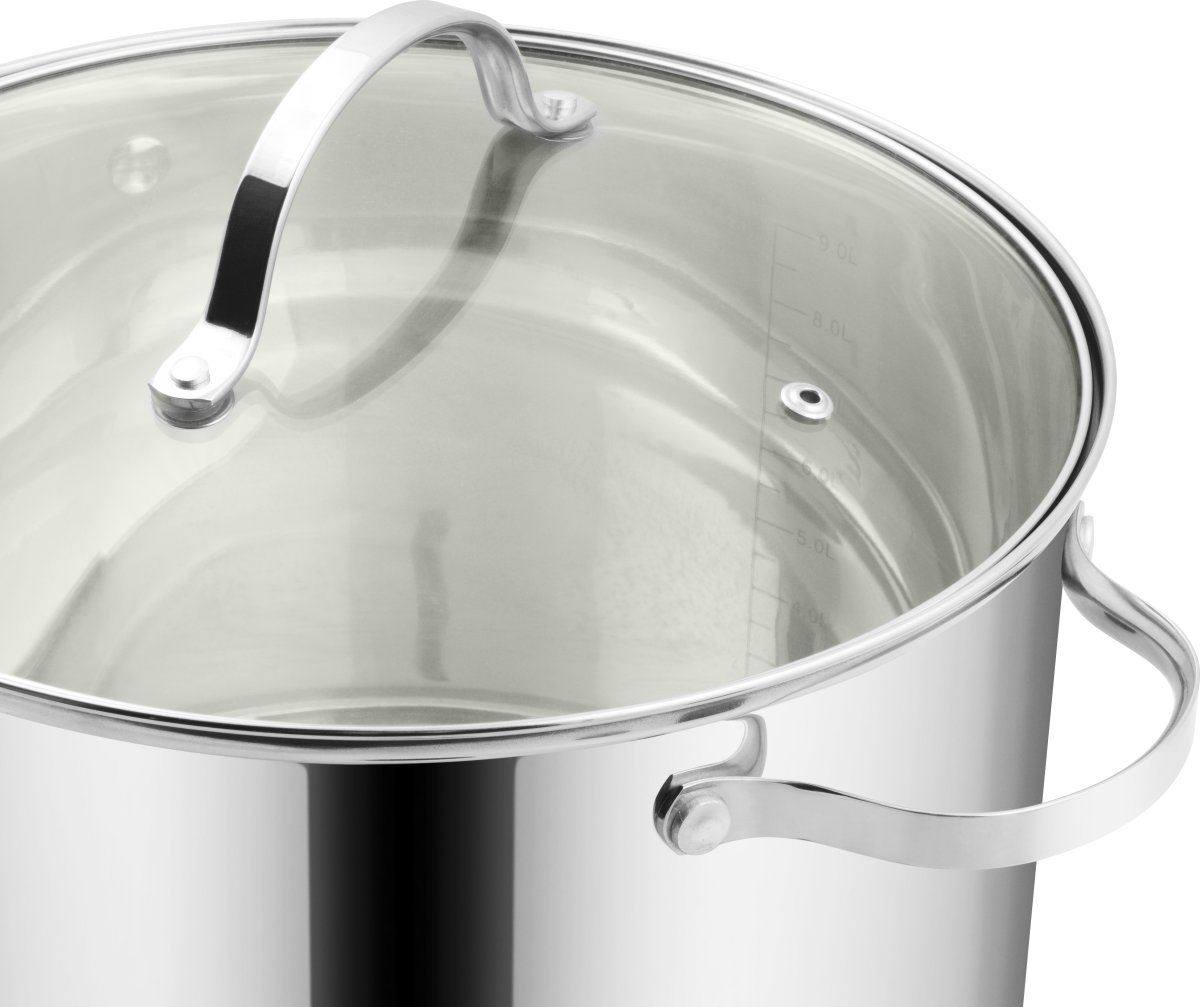 Gryde m/låg, rustfrit stål, 10L.